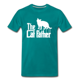The Cat Father - White - Men's Premium T-Shirt - teal
