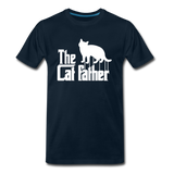 The Cat Father - White - Men's Premium T-Shirt - deep navy