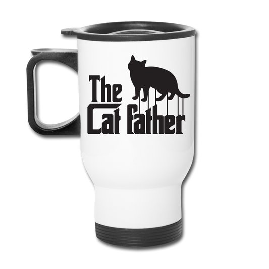 The Cat Father - Black - Travel Mug - white