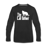 The Cat Father - White - Men's Premium Long Sleeve T-Shirt - black