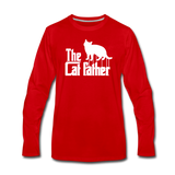The Cat Father - White - Men's Premium Long Sleeve T-Shirt - red