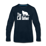 The Cat Father - White - Men's Premium Long Sleeve T-Shirt - deep navy