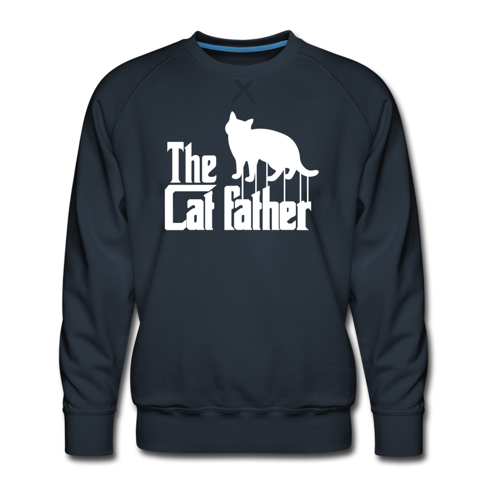 The Cat Father - White - Men’s Premium Sweatshirt - navy