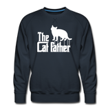 The Cat Father - White - Men’s Premium Sweatshirt - navy