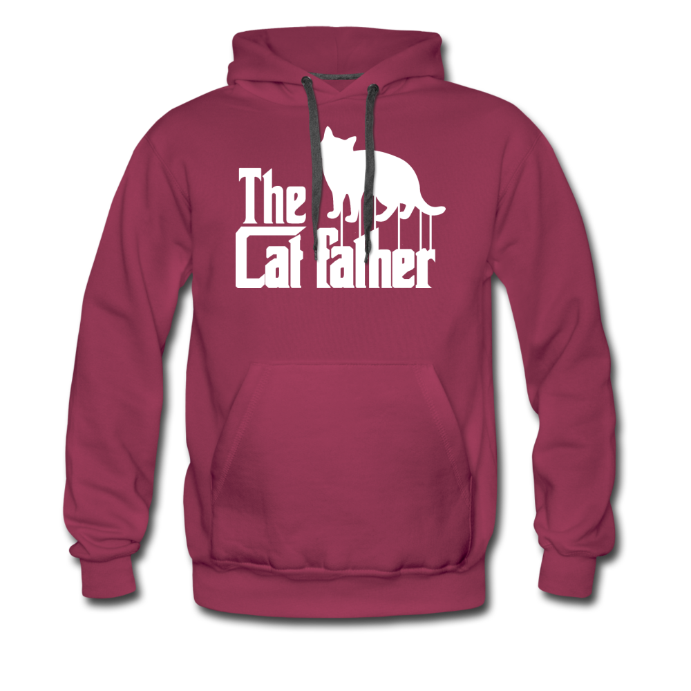 The Cat Father - White - Men’s Premium Hoodie - burgundy