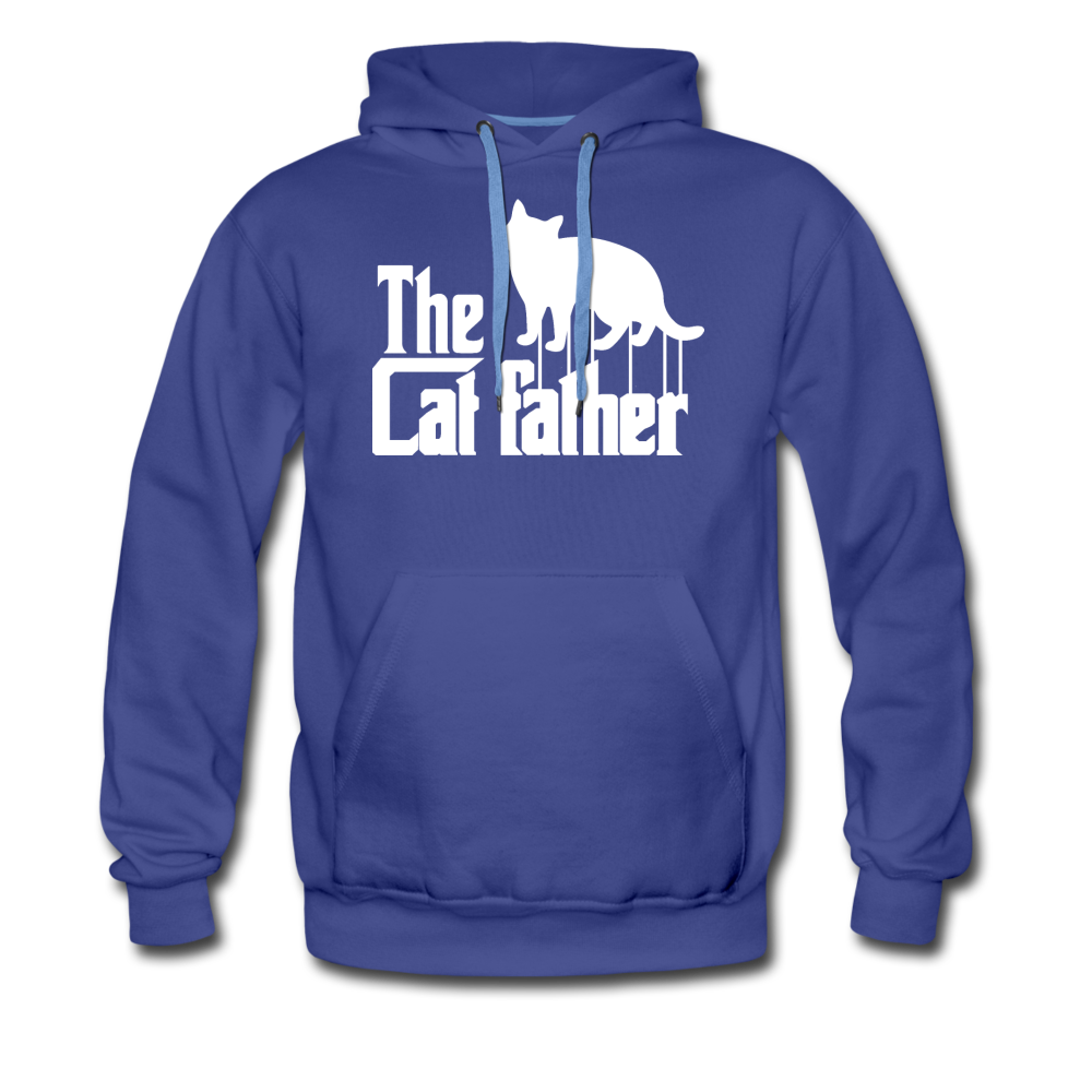 The Cat Father - White - Men’s Premium Hoodie - royalblue