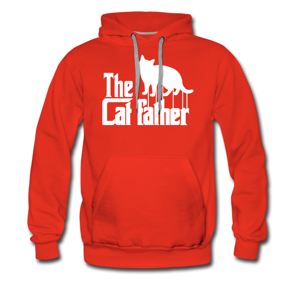 The Cat Father - White - Men’s Premium Hoodie - red