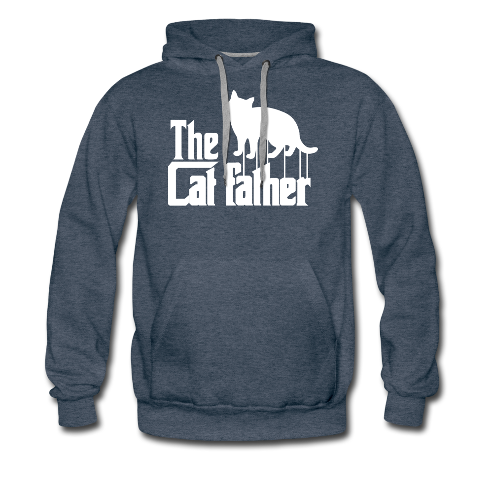 The Cat Father - White - Men’s Premium Hoodie - heather denim