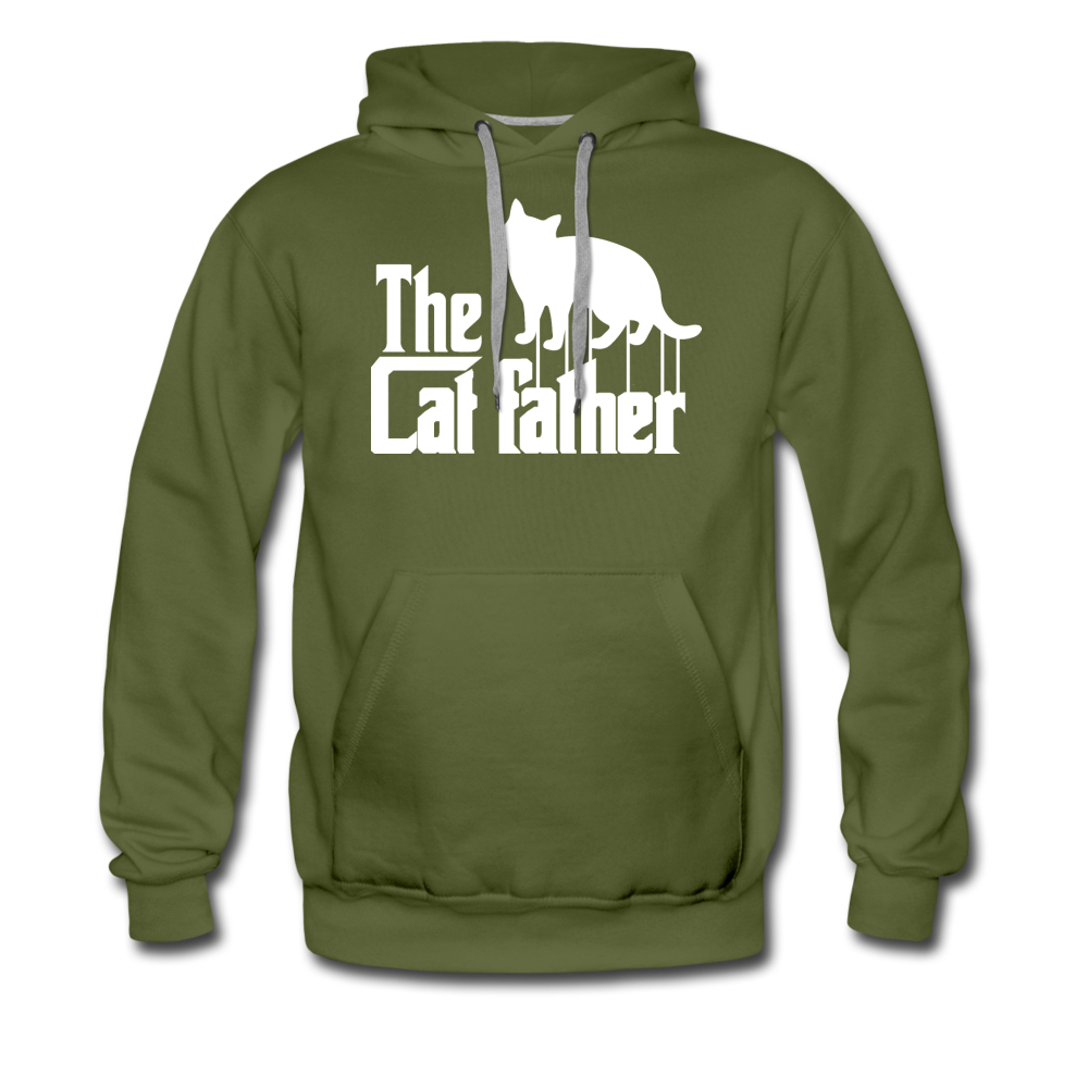 The Cat Father - White - Men’s Premium Hoodie - olive green