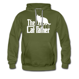 The Cat Father - White - Men’s Premium Hoodie - olive green