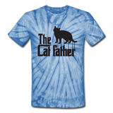 The Cat Father - Black - Unisex Tie Dye T-Shirt - spider baby blue