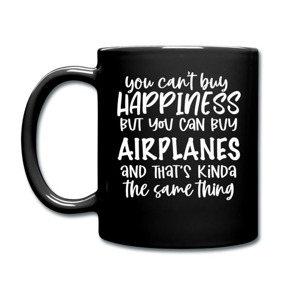You Can Buy Airplanes - White - Full Color Mug - black