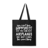 You Can Buy Airplanes - White - Tote Bag - black