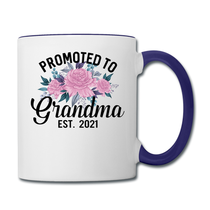 Promoted To Grandma - 2021 - Contrast Coffee Mug - white/cobalt blue