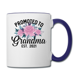 Promoted To Grandma - 2021 - Contrast Coffee Mug - white/cobalt blue