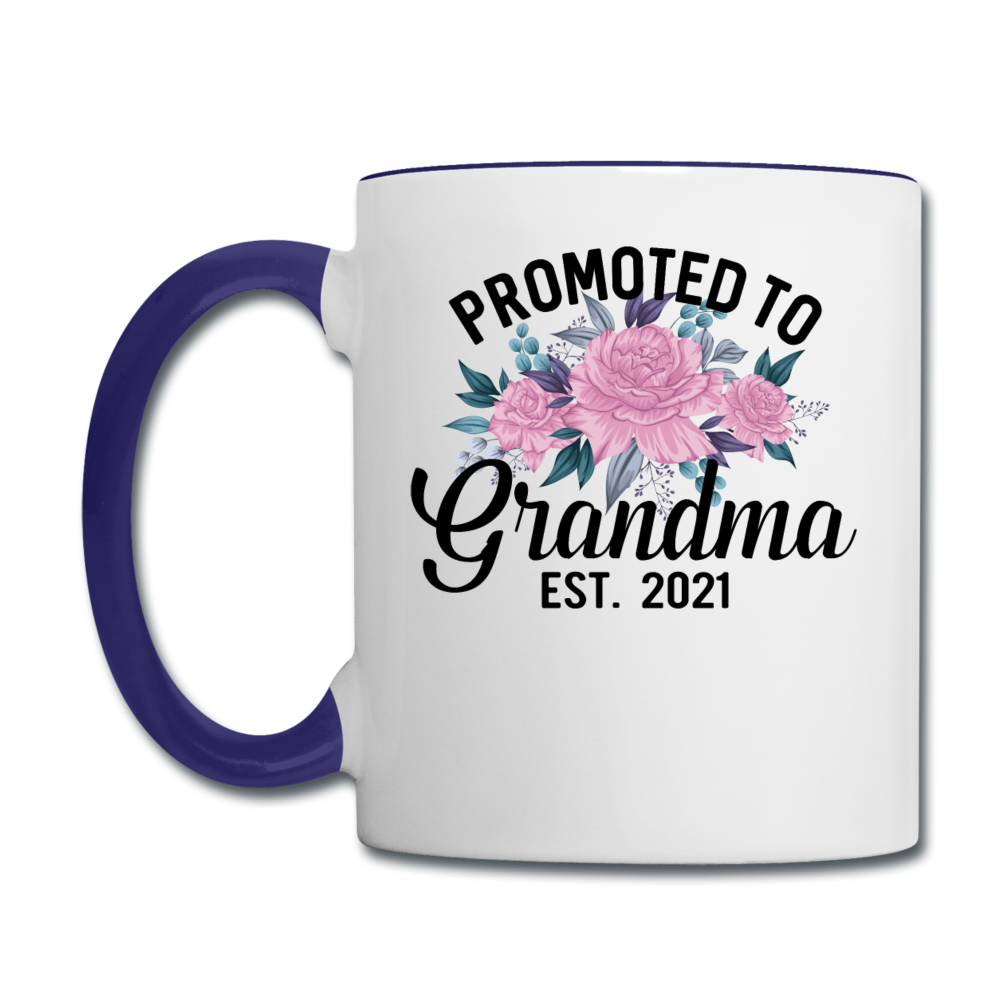 Promoted To Grandma - 2021 - Contrast Coffee Mug - white/cobalt blue