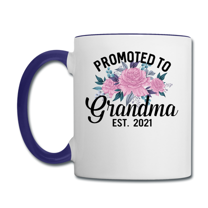 Promoted To Grandma - 2021 - Contrast Coffee Mug - white/cobalt blue