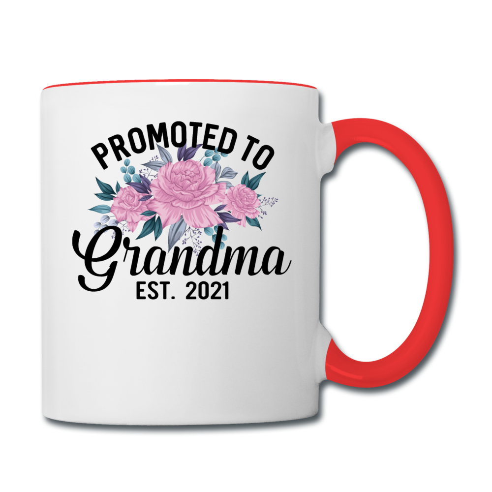 Promoted To Grandma - 2021 - Contrast Coffee Mug - white/red