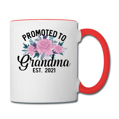 Promoted To Grandma - 2021 - Contrast Coffee Mug - white/red