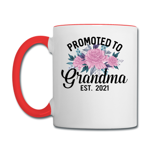 Promoted To Grandma - 2021 - Contrast Coffee Mug - white/red