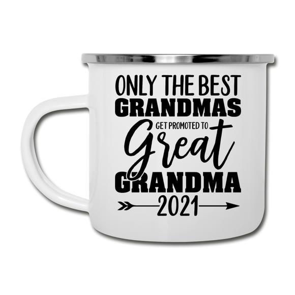 Promoted To Great Grandma - 2021 - Black - Camper Mug - white