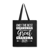 Promoted To Great Grandma - 2021 - White - Tote Bag - black