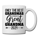 Promoted To Great Grandma - 2021 - Black - Coffee/Tea Mug - white