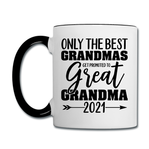 Promoted To Great Grandma - 2021 - Black - Contrast Coffee Mug - white/black