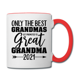 Promoted To Great Grandma - 2021 - Black - Contrast Coffee Mug - white/red
