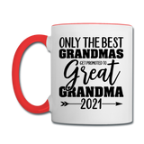 Promoted To Great Grandma - 2021 - Black - Contrast Coffee Mug - white/red