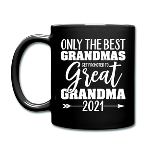 Promoted To Great Grandma - 2021 - White - Full Color Mug - black
