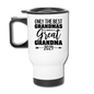 Promoted To Great Grandma - 2021 - Black - Travel Mug - white