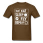 Eat Sleep Fly Repeat v2 - White - Unisex Classic T-Shirt - brown