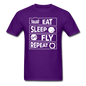 Eat Sleep Fly Repeat v2 - White - Unisex Classic T-Shirt - purple