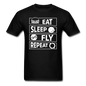 Eat Sleep Fly Repeat v2 - White - Unisex Classic T-Shirt - black