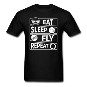 Eat Sleep Fly Repeat v2 - White - Unisex Classic T-Shirt - black
