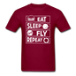 Eat Sleep Fly Repeat v2 - White - Unisex Classic T-Shirt - burgundy