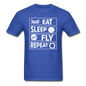 Eat Sleep Fly Repeat v2 - White - Unisex Classic T-Shirt - royal blue