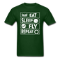 Eat Sleep Fly Repeat v2 - White - Unisex Classic T-Shirt - forest green