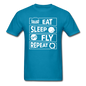 Eat Sleep Fly Repeat v2 - White - Unisex Classic T-Shirt - turquoise