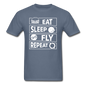 Eat Sleep Fly Repeat v2 - White - Unisex Classic T-Shirt - denim