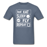 Eat Sleep Fly Repeat v2 - White - Unisex Classic T-Shirt - denim