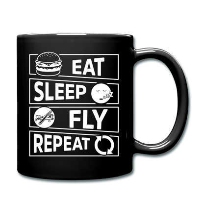 Eat Sleep Fly Repeat v2 - White - Full Color Mug - black