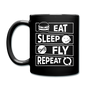 Eat Sleep Fly Repeat v2 - White - Full Color Mug - black