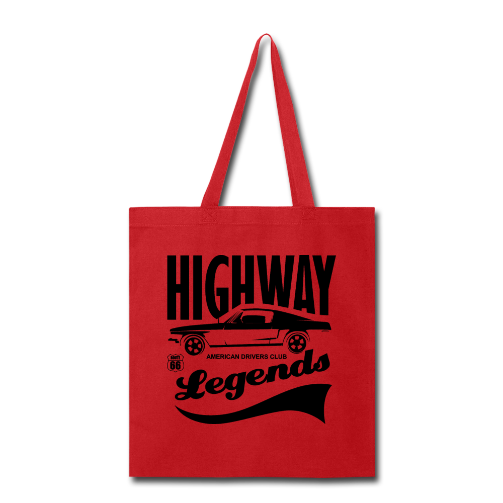 Highway Legends - Black - Tote Bag - red