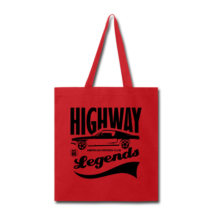 Highway Legends - Black - Tote Bag - red