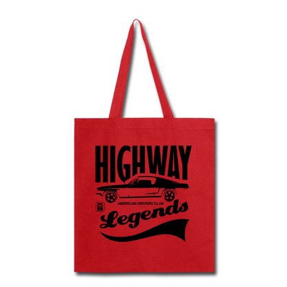 Highway Legends - Black - Tote Bag - red