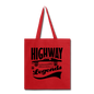 Highway Legends - Black - Tote Bag - red