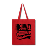 Highway Legends - Black - Tote Bag - red