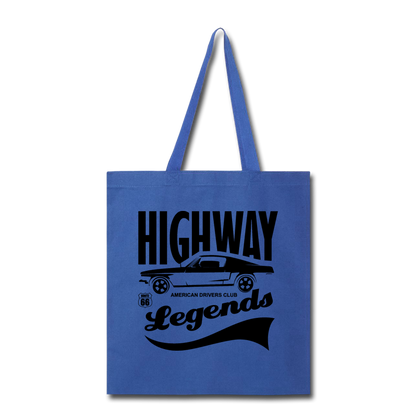 Highway Legends - Black - Tote Bag - royal blue